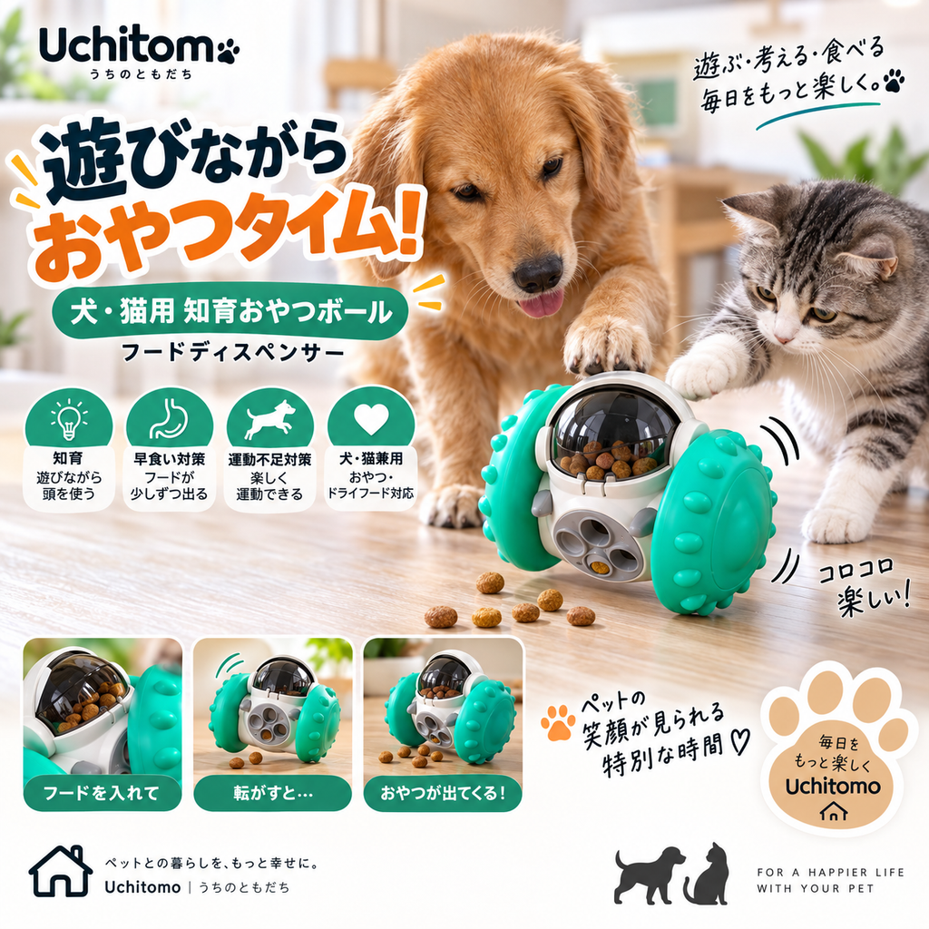 犬猫用 知育おやつボール｜フードディスペンサー